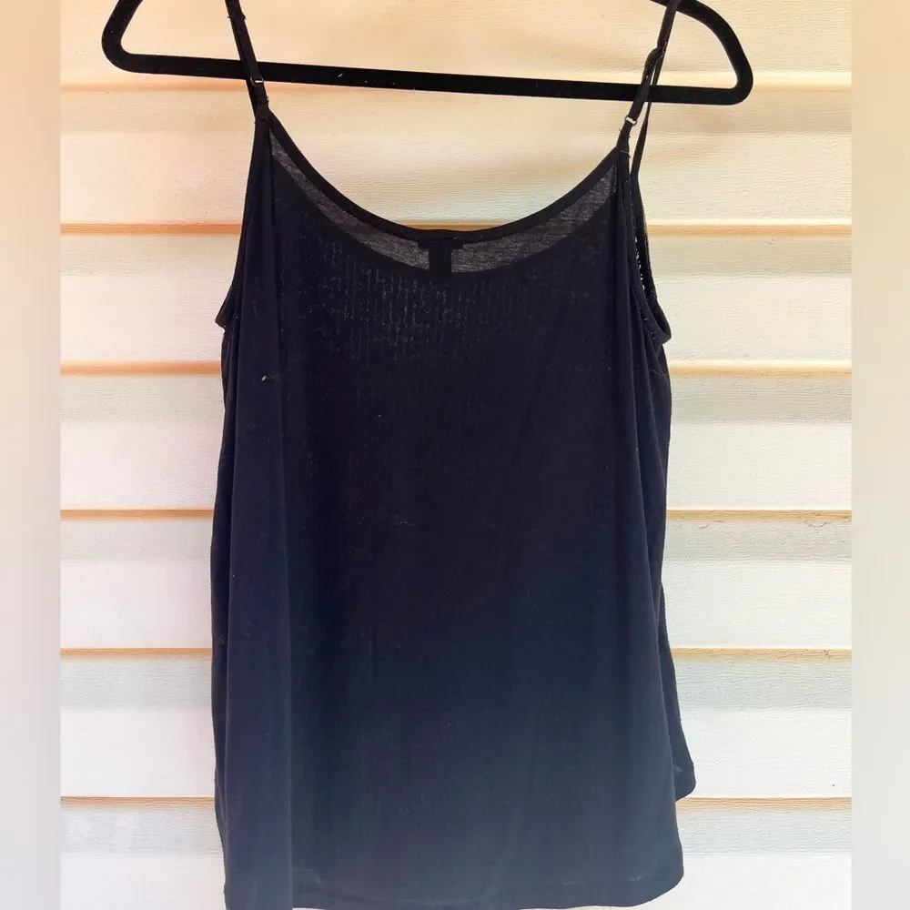 J.Crew black sequins-decorated camisole, adjustable straps, festive, size Small